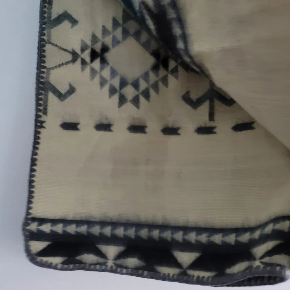 Heartprint Threads‎ Baby Blanket Earthy Southwestern Boho Gray Teal
